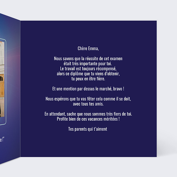 Carte amitié Gagner des Diplômes Intérieur Droit