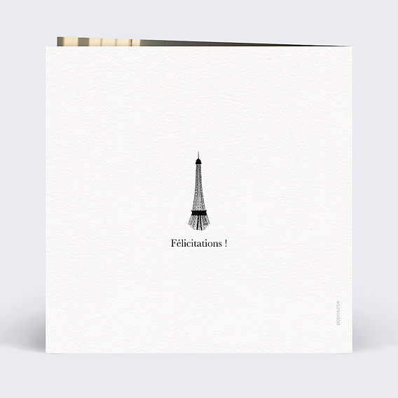 Carte amitié Amoureux à Paris Verso