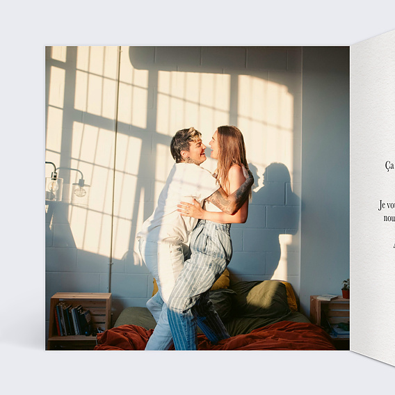 Carte amitié Amoureux à Paris Intérieur Gauche