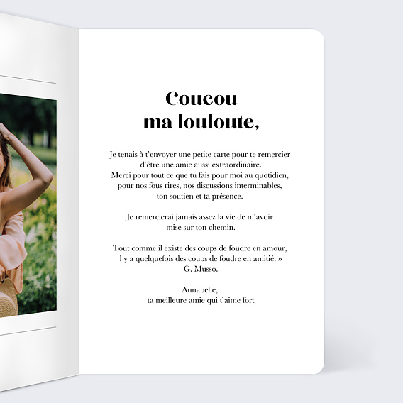 Carte amitié Amitié Définition Intérieur Droit