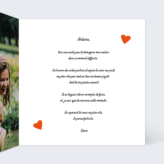 Carte de bon rétablissement Marie-Lou Création - Enveloppe d'amour
