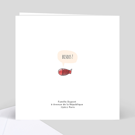 Carte amitié Poissons Verso