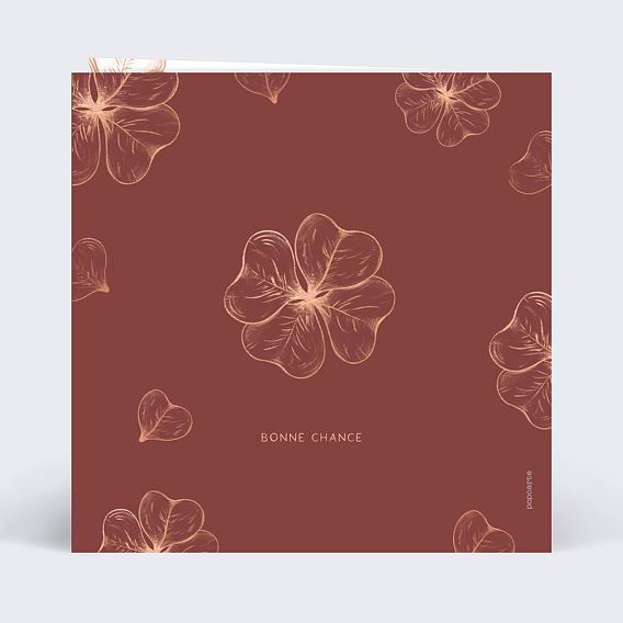 Carte amitié Trèfle avec qualités Verso