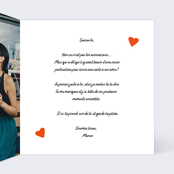 Carte amitié Marie-Lou Création x Popcarte - Mains Intérieur Droit