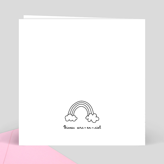 Carte amitié Coloriage Licorne Verso