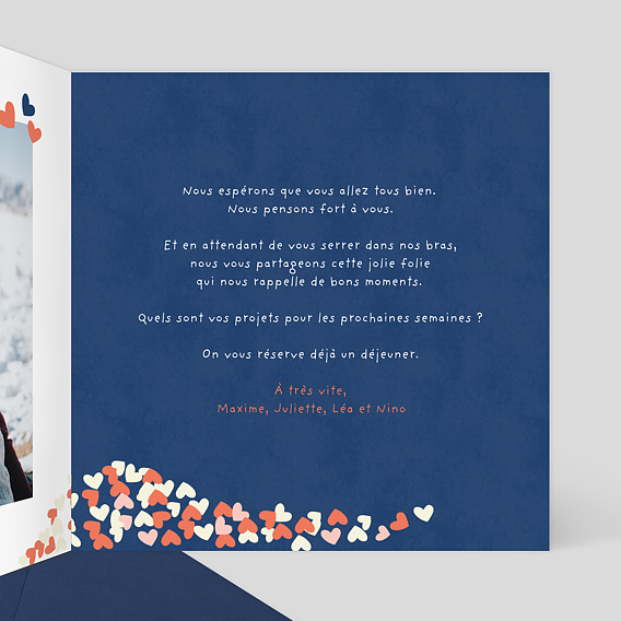 Carte amitié Expédition de Bisous Intérieur Droit