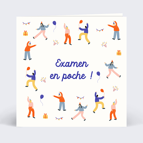 Carte amitié Examen en poche Recto