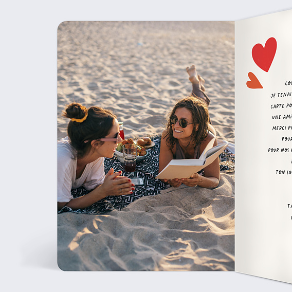 Carte amitié Amitié Coeur Intérieur Gauche