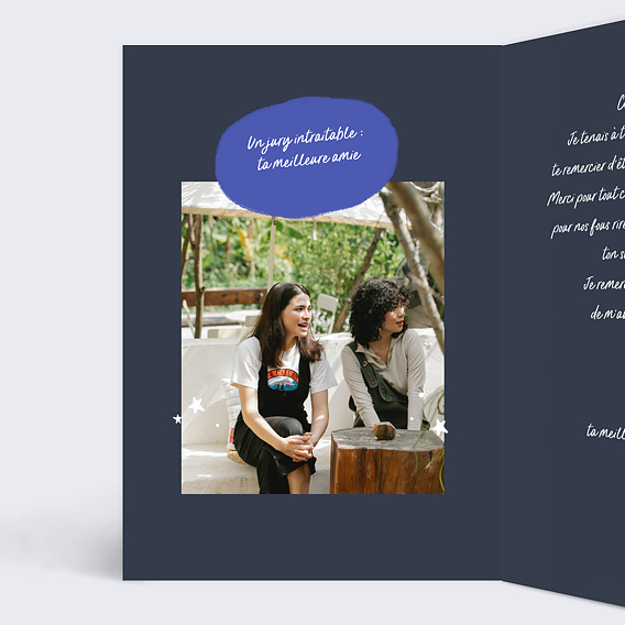 Carte amitié Coupe meilleure amie Intérieur Gauche