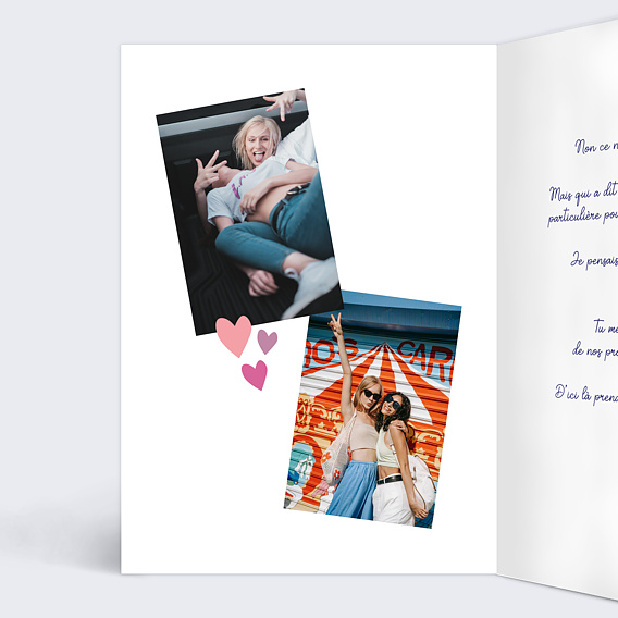 Carte amitié Pas besoin de mec Intérieur Gauche