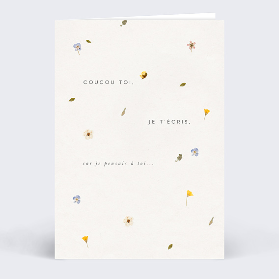 Carte amitié Fleurs Pressées Recto