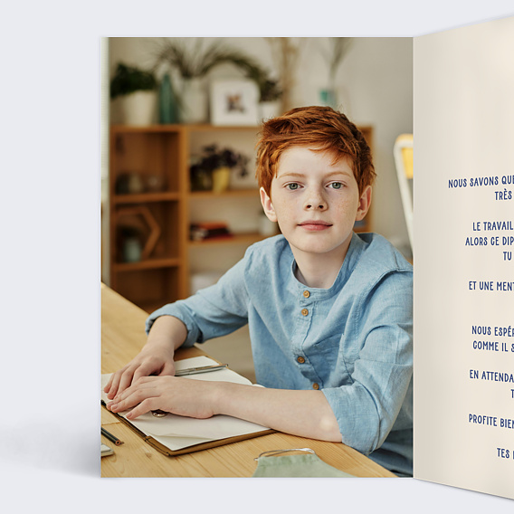 Carte amitié Médaille Intérieur Gauche