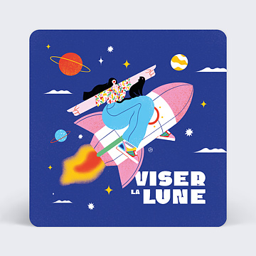 Correspondance Laura Deleuze x Popcarte - Viser la lune