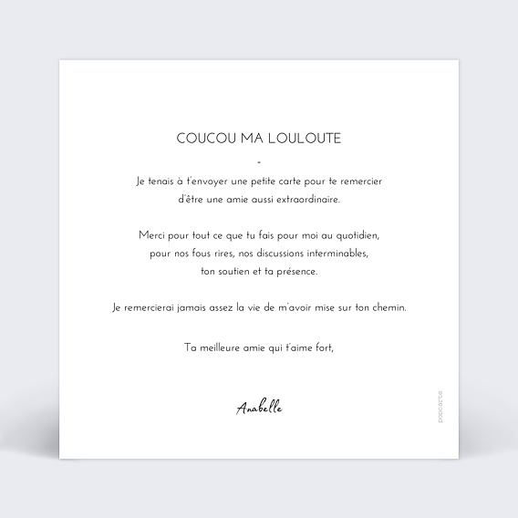 Carte amitié Pêle Mêle Cœur Verso