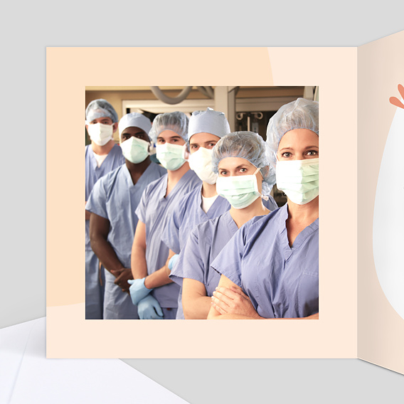 Carte remerciement professionnel Merci aux Soignants Intérieur Gauche