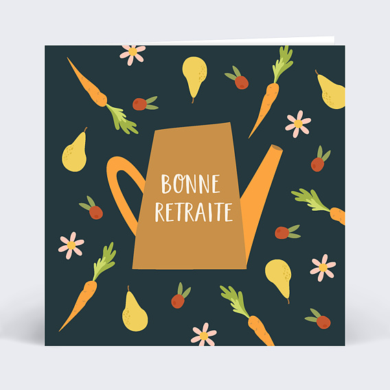 Carte de départ Retraite Jardinage Recto