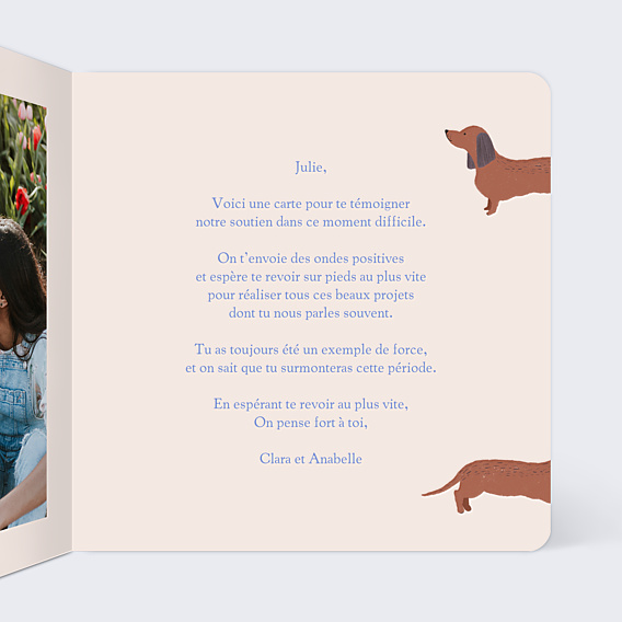 Carte de bon rétablissement Duo Chiens