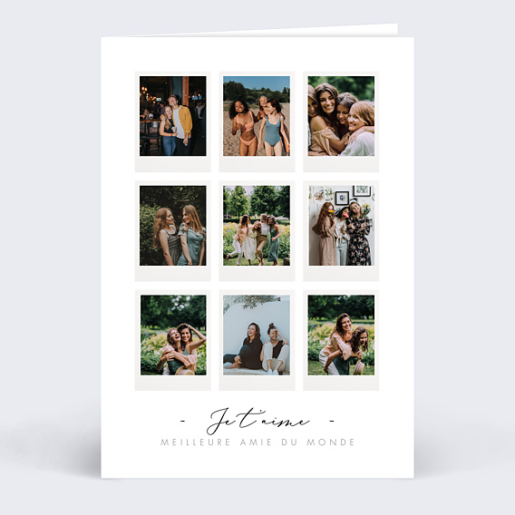 Carte amitié Amitié Polaroid Recto