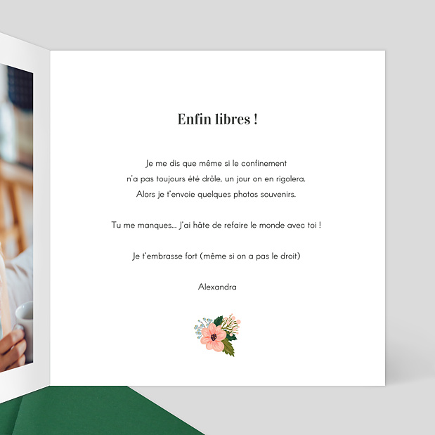 Carte de Correspondance Joli Coeur Intérieur Droit