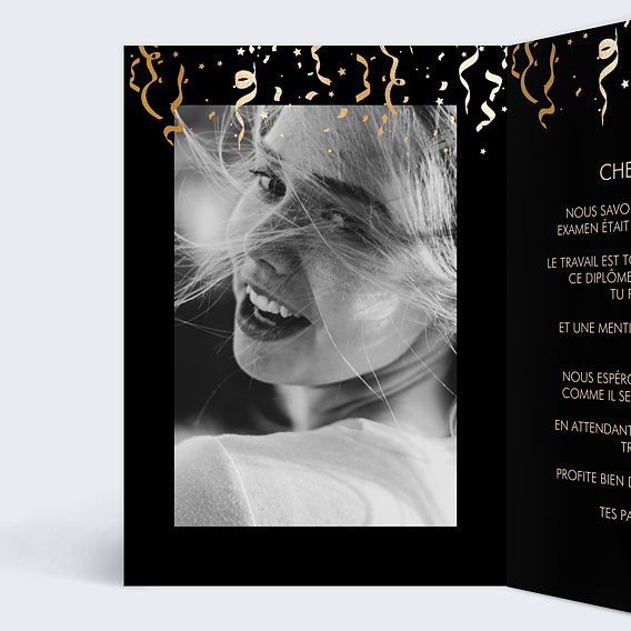 Carte amitié Pluie de Confettis Intérieur Gauche