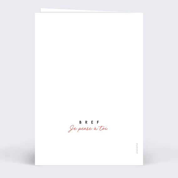 Carte amitié Je pense à toi Verso