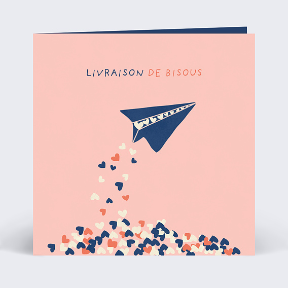 Carte amitié Expédition de Bisous Recto