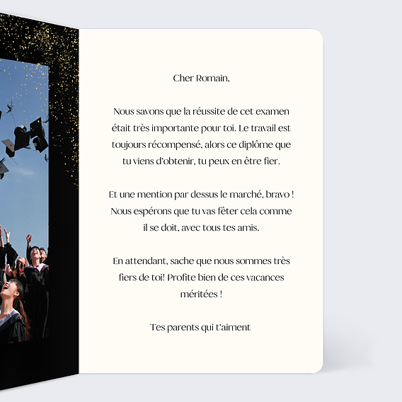 Carte amitié Champagne Festif Intérieur Droit