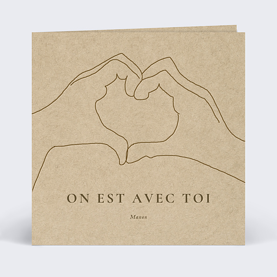 Carte de bon rétablissement Coeur avec les Mains