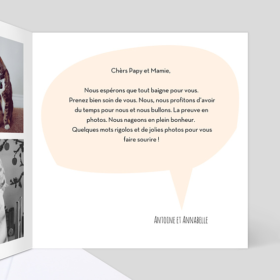 Carte amitié Poissons Intérieur Droit