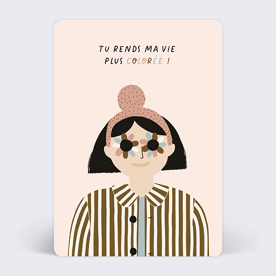 Carte amitié Jennifer Bouron x Popcarte - Vie en Couleurs
