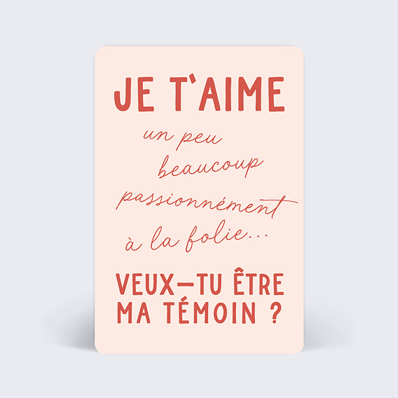 Demande de témoin Je t'aime