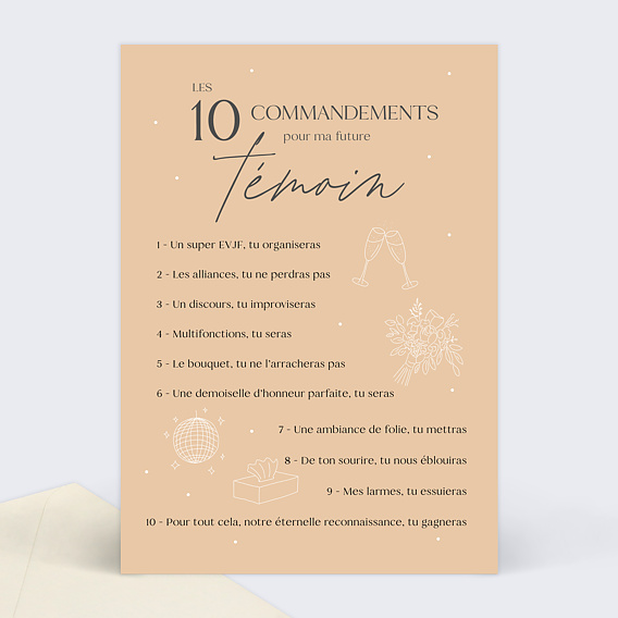 Demande de témoin Les 10 commandements Femme