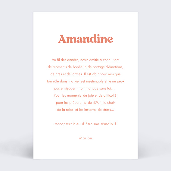 Demande de témoin Dis-Moi Oui Verso