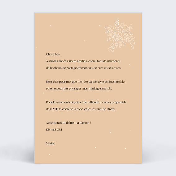 Demande de témoin Les 10 commandements Femme Verso