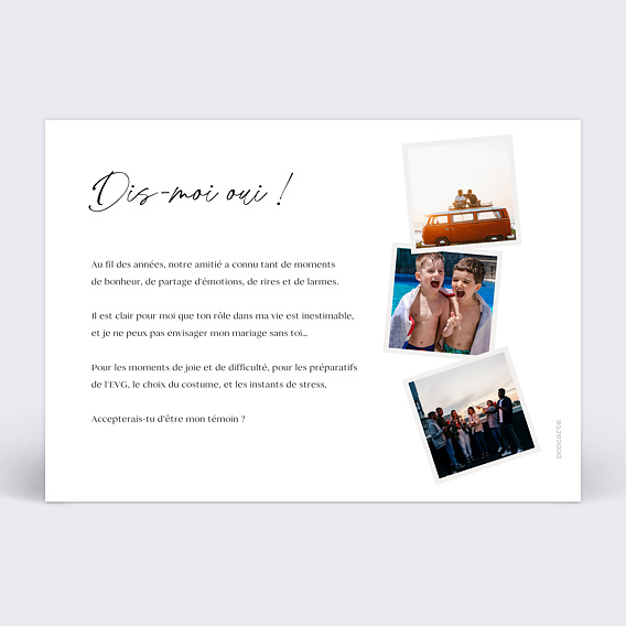 Demande de témoin Multiphoto Témoin Verso