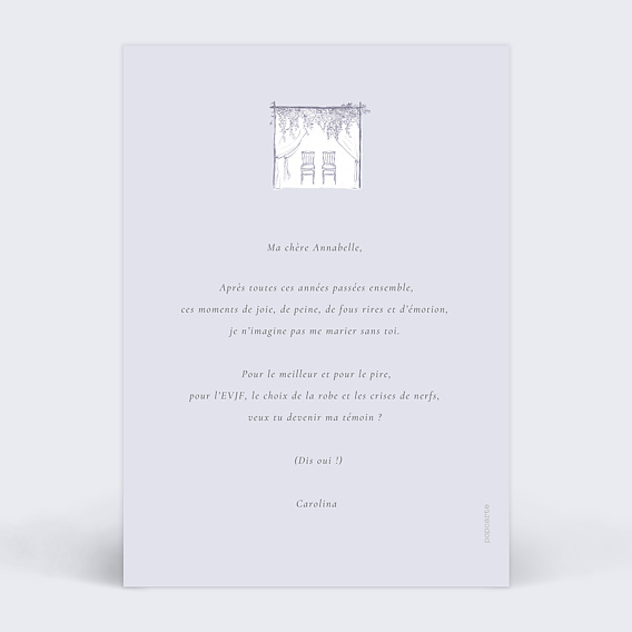 Demande de témoin Timeline Amitié Verso