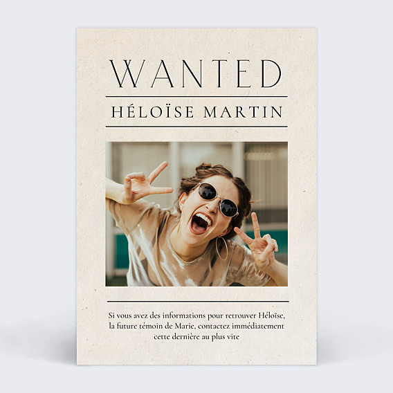 Demande de Témoin Wanted Vintage