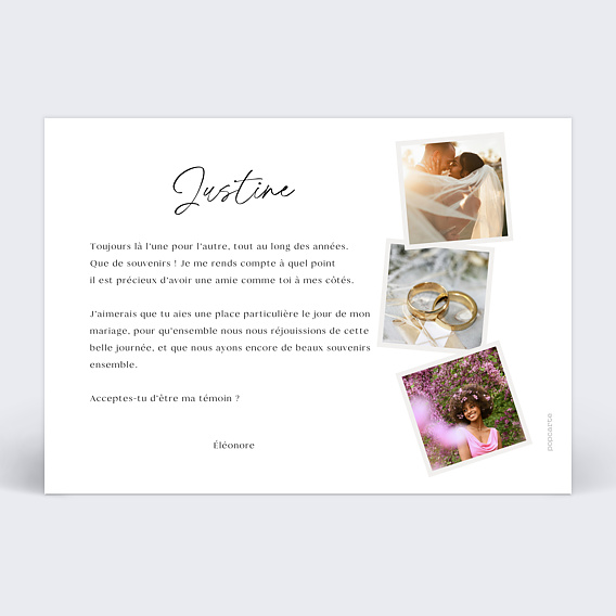 Demande de témoin Multi Polaroids Verso