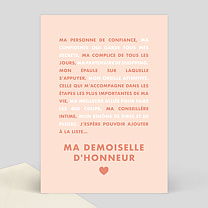 Liste demoiselle d'honneur