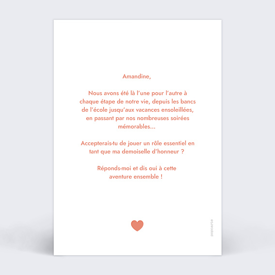 Demande de Témoin Liste demoiselle d'honneur