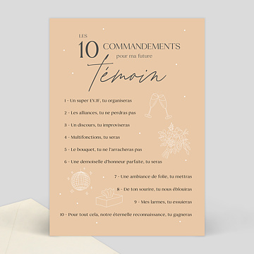 Demande de témoin Les 10 commandements Femme