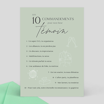 Demande de témoin Les 10 commandements Homme