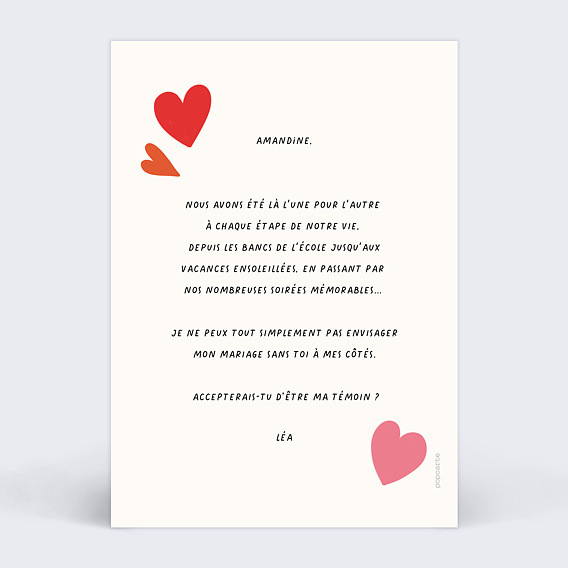 Demande de témoin Témoin unique Verso