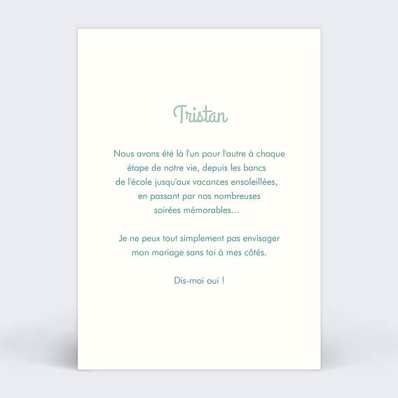 Demande de témoin Cap mon témoin Verso