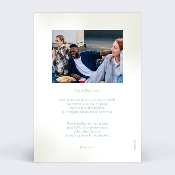 Demande de témoin Amis Formidables Verso