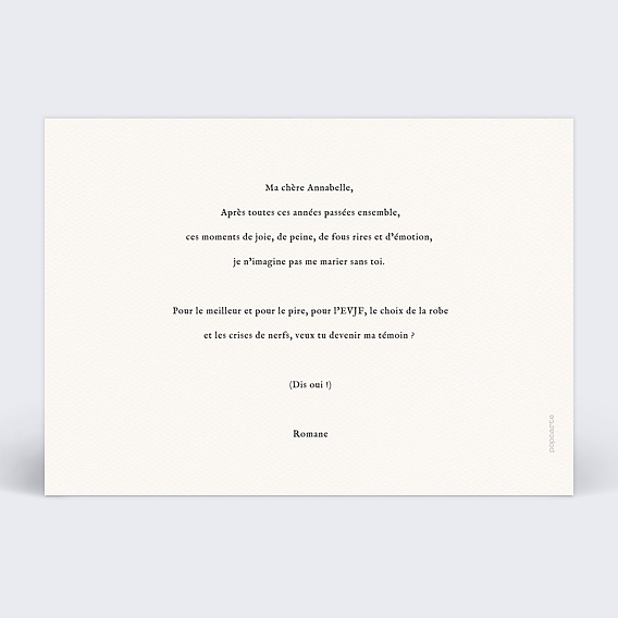 Demande de témoin Groupe de robes Verso