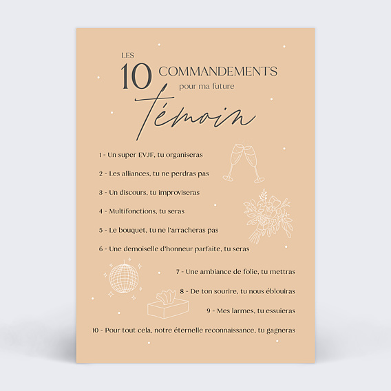 Demande de témoin Les 10 commandements Femme