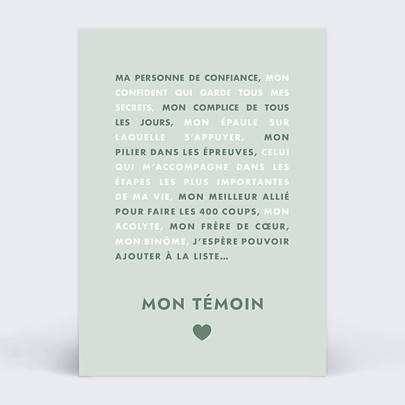 Demande de Témoin Témoin Liste