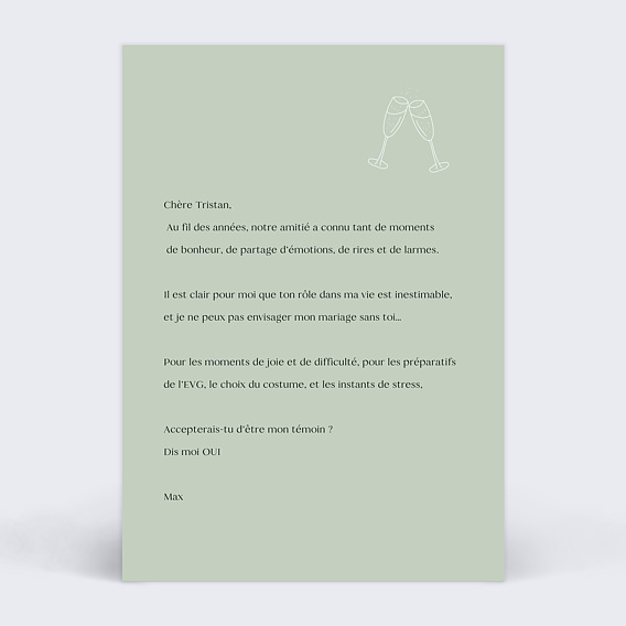 Demande de témoin Les 10 commandements Homme Verso