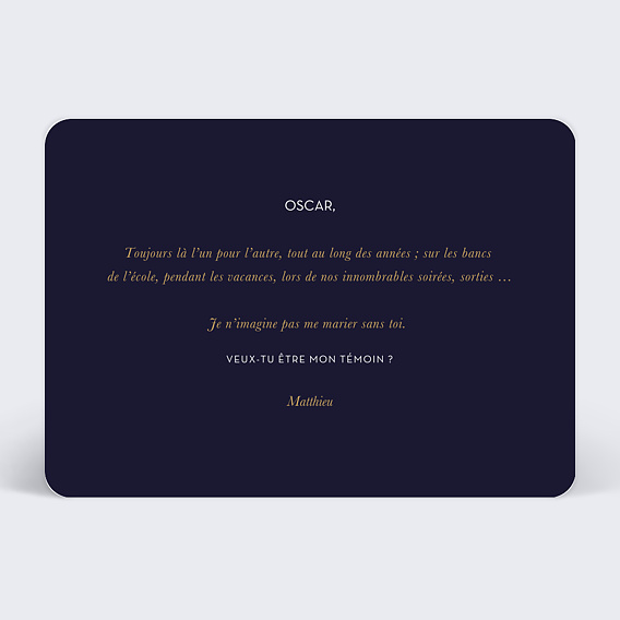 Demande de témoin Nœud de Cravate Verso